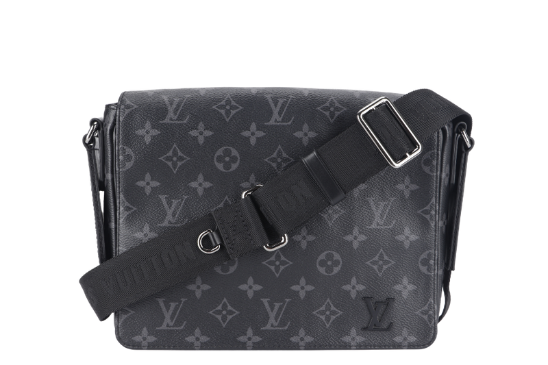 LOUIS VUITTON DISTRICT MESSENGER PM (M45272) MONOGRAM ECLIPSE MICROCHIP SILVER HARDWARE NO DUST COVER