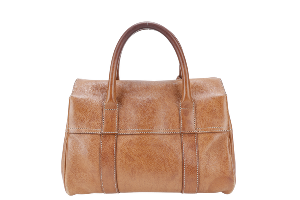 MULBERRY BAYSWATER SMALL BROWN LEATHER GOLD HARDWARE WITH LEATHER STRAPS AND DUST COVER