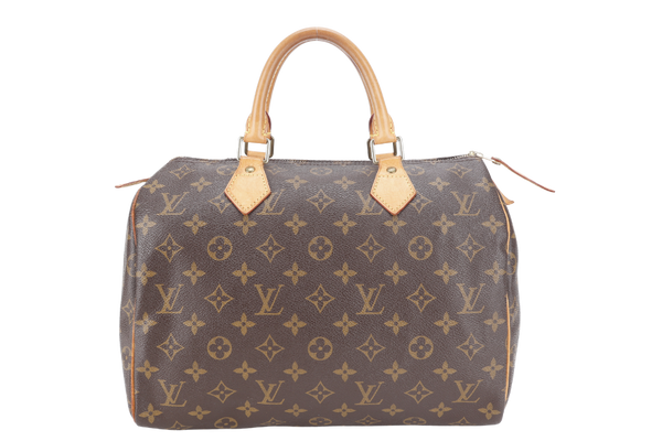 LOUIS VUITTON SPEEDY 30 MONOGRAM CANVAS GOLD HARDWARE WITH KEYS AND PADLOCK