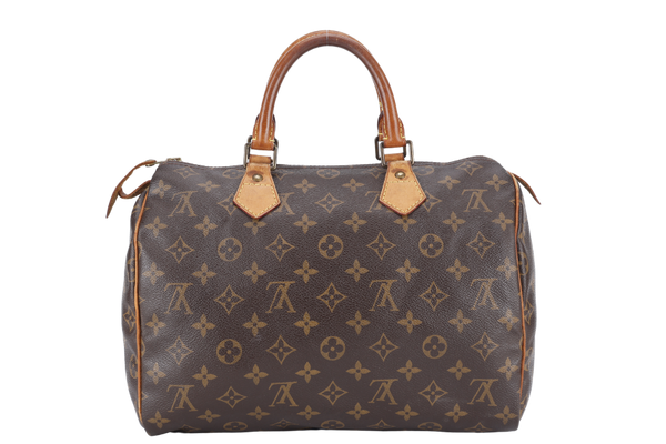 LOUIS VUITTON SPEEDY 30 BROWN MONOGRAM CANVAS GOLD HARDWARE NO DUST COVER