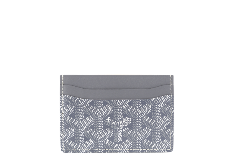 GOYARD SAINT-SULPICE CARD WALLET GREY COLOR WITH BLACK COLOR HEART SHAPE WITH DUST COVER AND BOX