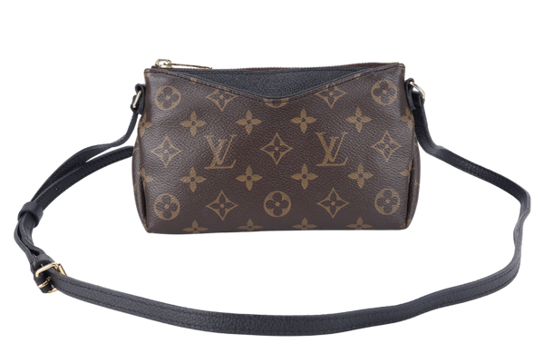 LOUIS VUITTON PALLAS CLUTCH BB (M41639) MONOGRAM CANVAS WITH BLACK LEATHER GOLD HARDWARE NO DUST COVER