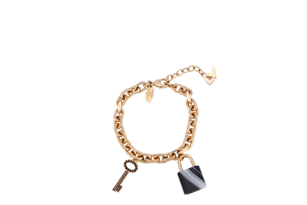 Louis Vuitton Enamel Lock & Key Charm Bracelet