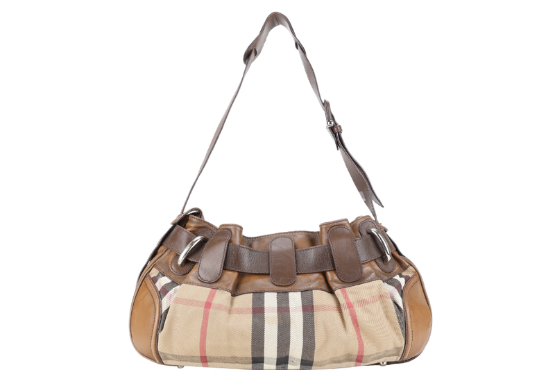BURBERRY HOUSE CHECK BEATON HOBO CANVAS NO DUST COVER