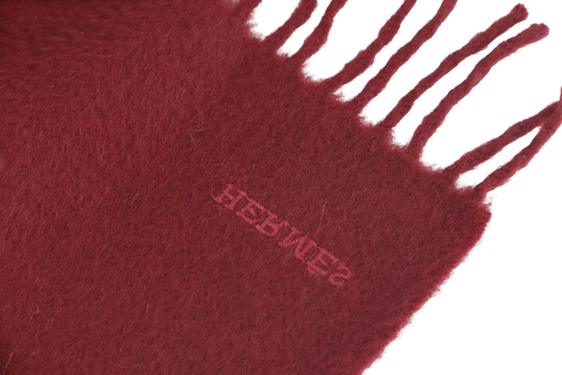 HERMES CASHMERE MAROON MUFFLER 144 X 39CM