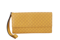 GUCCI GUCCISSIMA TRAVEL CASE (309651) MUSTARD YELLOW AND ORANGE INSERT CALFSKIN LEATHER SILVER HARDWARE WITH BOX