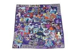 HERMES SCARF RUSSIAN DOLLS BLUE AND PURPLE 90CM X 90CM NO BOX