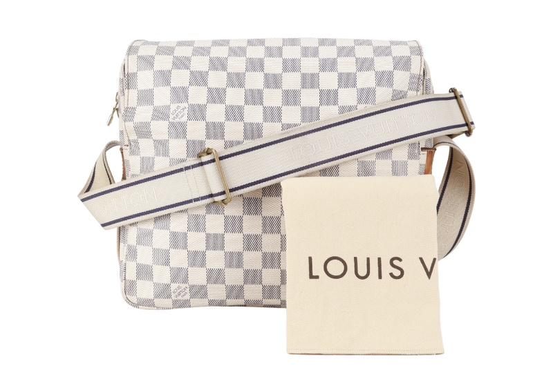 LOUIS VUITTON N51189 NAVIGLIO DAMIER AZUR GOLD HARDWARE WITH DUST COVER