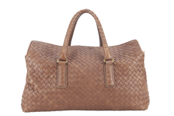 BOTTEGA VENETA WOMAN BOSTON BAG MEDIUM BROWN LEATHER GOLD HARDWARE WITH DUST COVER