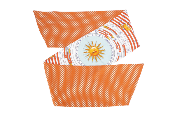 HERMES GIANT TWILLY ORANGE COLOR WITH SUN , WITH BOX