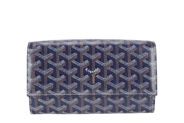 GOYARD POCHETTE VARENNE BLUE MARINE GOYARDINE WITH STRAPS NO DUST COVER