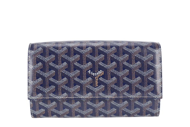 GOYARD POCHETTE VARENNE BLUE MARINE GOYARDINE WITH STRAPS NO DUST COVER