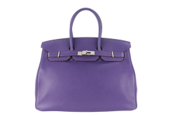 HERMES BIRKIN 35 IRIS TOGO SILVER HARDWARE STAMP N (YEAR 2010) WITH DUST COVER, PADLOCK AND KEYS