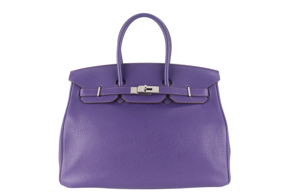 HERMES BIRKIN 35 IRIS TOGO SILVER HARDWARE STAMP N (YEAR 2010) WITH DUST COVER, PADLOCK AND KEYS