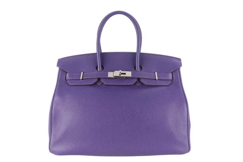 HERMES BIRKIN 35 IRIS TOGO SILVER HARDWARE STAMP N (YEAR 2010) WITH DUST COVER, PADLOCK AND KEYS