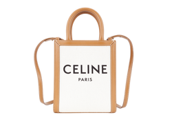 CELINE CABAS VERTICAL TOTE NATURAL TAN COLOR GOLD HARDWARE WITH STRAPS AND DUST COVER