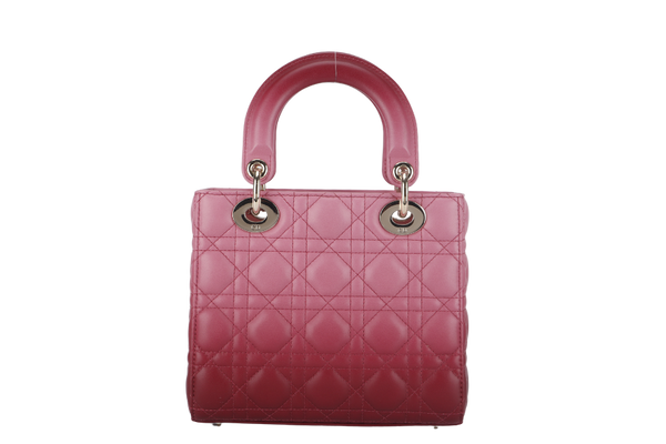 CHRISTIAN DIOR LADY DIOR PINK GRADIENT LGHW WITH STRAPS, CARD AND DUST COVER