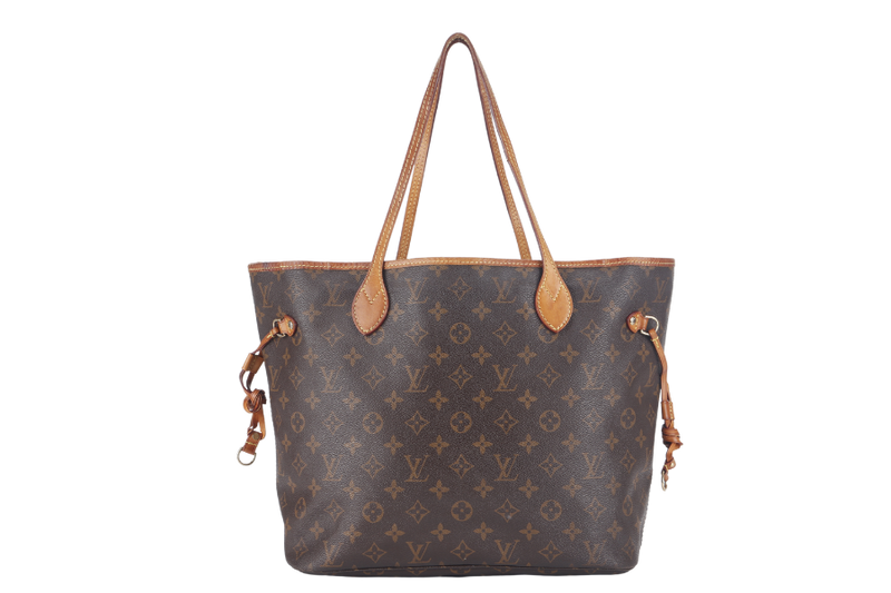louis vuitton neverfull mm m40156 brown canvas monogram gold hardware no dust cover