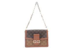 LOUIS VUITTON DAUPHINE MM(M45958) MONOGRAM REVERSE WITH STRAPS, STRAP, CHAIN, DUST COVER AND BOX