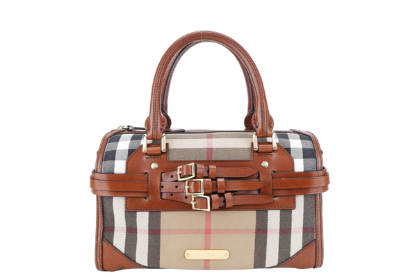 BURBERRY ALCHESTER BRIDLE HOUSE CHECK BOWLER BAG (3786555-26R) WITH DUST COVER