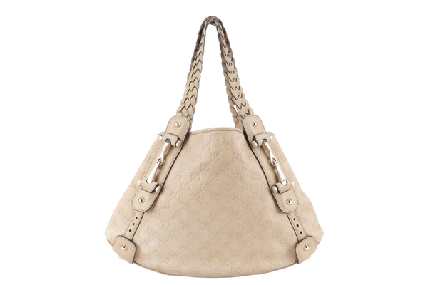 GUCCI PELHAM BEIGE CALF LEATHER SILVER HARDWARE NO DUST COVER