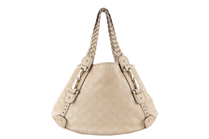 GUCCI PELHAM BEIGE CALF LEATHER SILVER HARDWARE NO DUST COVER
