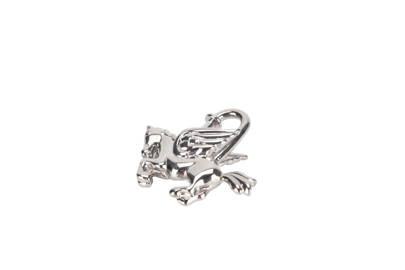 HERMES SILVER PLATED PEGASUS CADENA LOCK CHARM WITH BOX