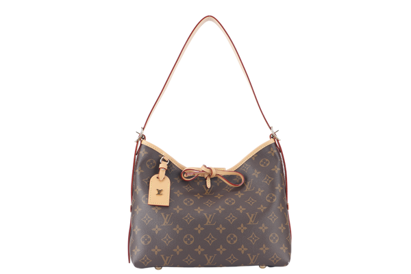 LOUIS VUITTON CARRYALL PM MONOGRAM CANVAS GOLD HARDWARE WITH DUST COVER AND BOX