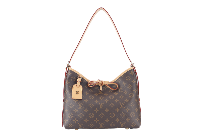 LOUIS VUITTON CARRYALL PM MONOGRAM CANVAS GOLD HARDWARE WITH DUST COVER AND BOX