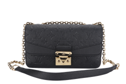 LOUIS VUITTON MARCEAU (M46200) BLACK EMPREINTE LEATHER GOLD HARDWARE WITH STRAP AND DUST COVER