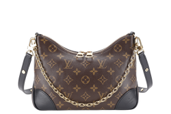 LOUIS VUITTON M45831 BOULOGNE PM MONOGRAM COATED CANVAS GOLD HARDWARE WITH DUST COVER AND BOX