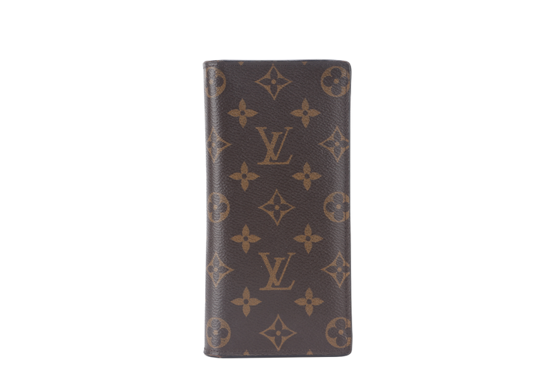 LOUIS VUITTON BRAZZA WALLET (M66540) BROWN MONOGRAM GOLD HARDWARE WITH DUST COVER AND BOX