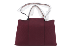 HERMES CABAG ELAN 39 BURGUNDY VELVET PHW STAMP T (YEAR 2015) WITH DUST COVER