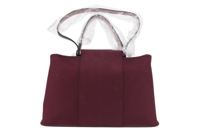 HERMES CABAG ELAN 39 BURGUNDY VELVET PHW STAMP T (YEAR 2015) WITH DUST COVER