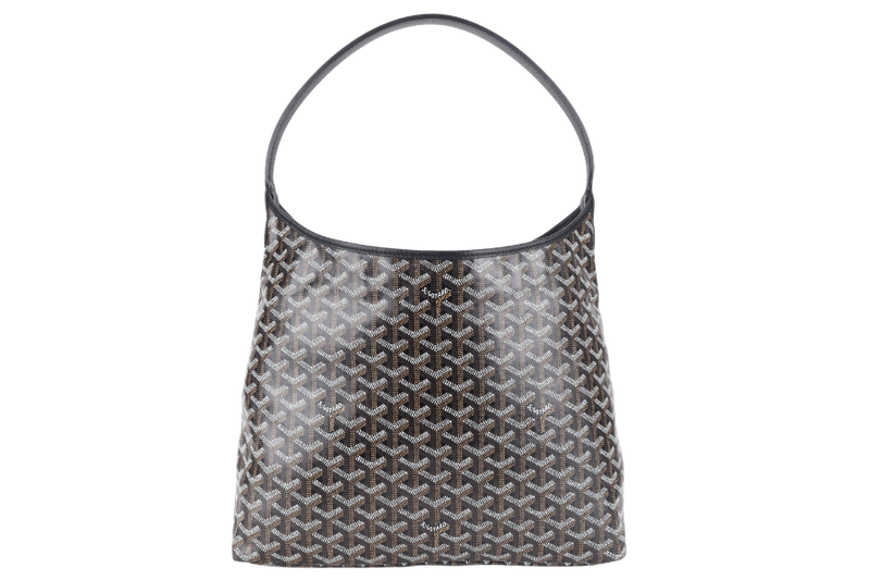 GOYARD BOHEME HOBO BLACK GOYARDINE L.E PURPLE DRAGONFLY WITH POUCH AND DUST COVER