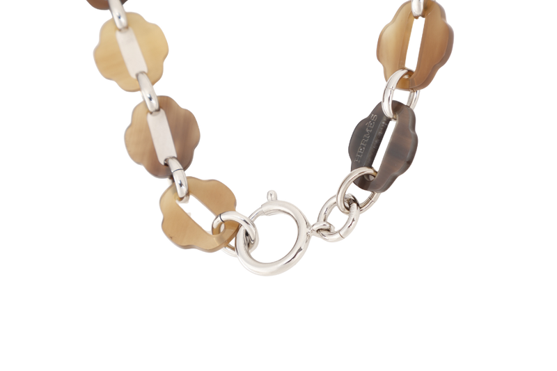 HERMES BUFFALO HORN AND LACQUER NECKLACE WITH BOX