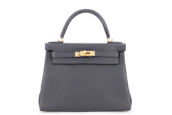 HERMES KELLY 28 BLACK TOGO BRUSHED GOLD HARDWARE STAMP K (YEAR 2025) WITH STRAPS, KEYS & LOCK, DUST COVER AND BOX