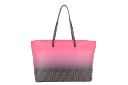 FENDI 8BH185 ZUCCA SHOPPING BAG PINK CALF LEATHER GOLD HARDWARE WITH DUST BAG