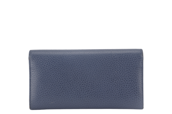 GUCCI LONG WALLET 3544961147 BLUE LEATHER WITH DUST COVER