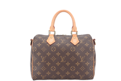 LOUIS VUITTON M46997 SPEEDY BANDOULIERE 25 MONOGRAM COATED CANVAS GOLD HARDWARE WITH PADLOCK AND KEYS NO DUST COVER
