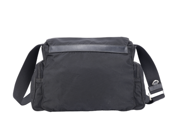 PRADA TESSUTO CROSSBODY BLACK RE-NYLON SILVER HARDWARE NO DUST COVER