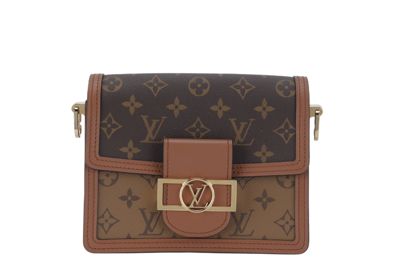 LOUIS VUITTON DAUPHINE MINI REVERSE (M45959) MONOGRAM CANVAS WITH SLING, DUST COVER AND BOX