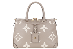 LOUIS VUITTON M46585 TRIANON PM MONOGRAM EMPREINTE TOURTERELLE LEATHER GOLD HARDWARE WITH STRAPS AND DUST COVER