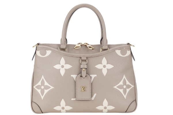 LOUIS VUITTON M46585 TRIANON PM MONOGRAM EMPREINTE TOURTERELLE LEATHER GOLD HARDWARE WITH STRAPS AND DUST COVER
