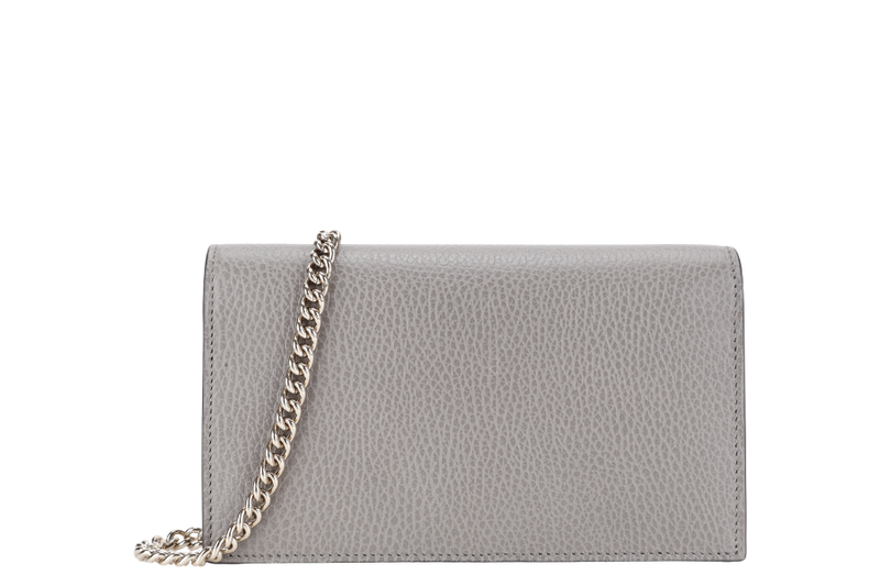 GUCCI INTERLOCKING G W.O.C GREY LEATHER GOLD HARDWARE NO DUST COVER