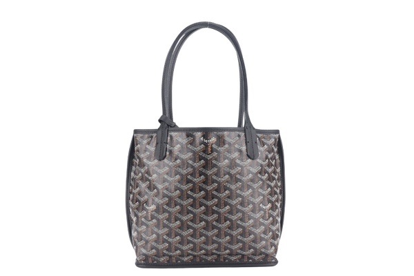 GOYARD MINI ANJOU BLACK GOYARDINE WITH POUCH AND DUST COVER