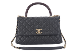 CHANEL COCO HANDLE MEDUM (2724xxxx) BLACK CAVIAR GOLD HARDWARE WITH STRAPS, DUST COVER, CARD AND BOX