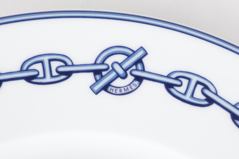 HERMES CHAIN D'ANCRE PORCELAIN PLATE WITH BOX