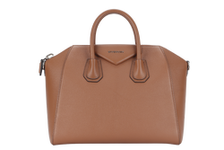 GIVENCHY ANTIGONA (3CC0149) MEDIUM PONY BROWN GOATSKIN SILVER HARDWARE WITH DUST COVER AND STRAP