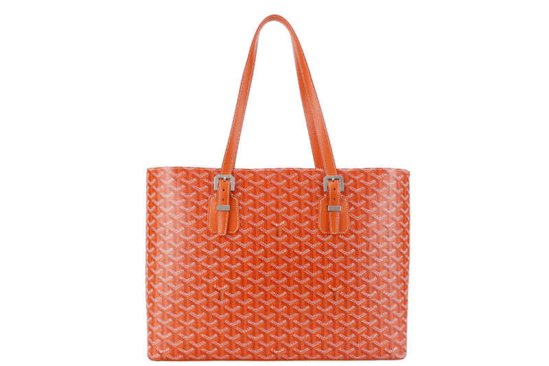 GOYARD SAC MARINE GALANTE GM ORANGE GOYARDINE CANVAS SILVER HARDWARE WITH DUST COVER